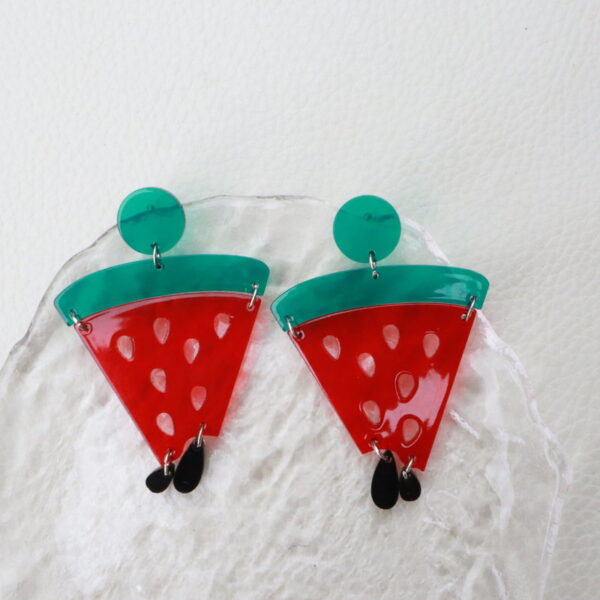 Wholesale Acrylic Watermelon Earrings Fruit Funny
