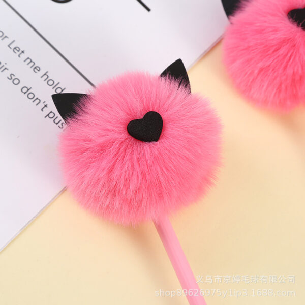 Wholesale Cat Ear Love Plastic Plush Cartoon Ballpoint Pen