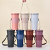 Wholesale Portable Cup Cover Thickened Accessories Portable Leather Anti-slip Cup Cover