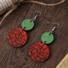 O1CN011UUGx31ZzPwyZOX4P_2214986983265-0-cib Wholesale Christmas Round Double Sided Wooden Sequin Glitter Red and Green Earrings