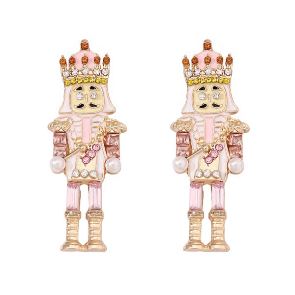 Wholesale Alloy Diamond Drip Oil Soldier Creative Earrings