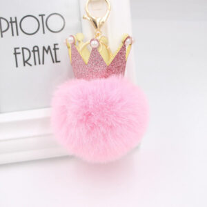 O1CN011WRnPF1X3aaokAqfv__2038122868-0-cib-3 Wholesale 3D Crown Pom Pom Keychain