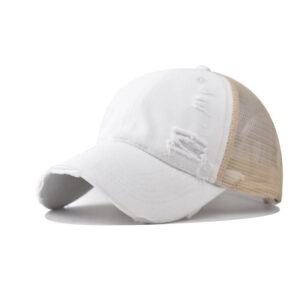 Hole Washed Net Cap White / Adjustable