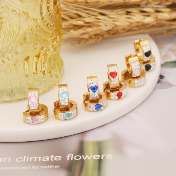 Wholesale Clay Heart Stainless Steel Earrings