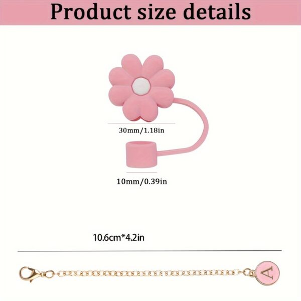 Wholesale 10mm Silicone Straw Cap Letter Pendant Ice Cup Accessories