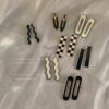 Wholesale Black and White Checkerboard Plastic Hair Clip