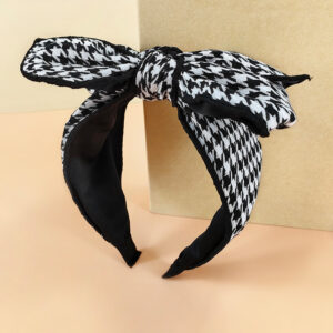 Large Houndstooth Bow Headband