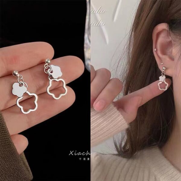 Wholesale Hollow Flower 925 Silver Needle Alloy Earrings