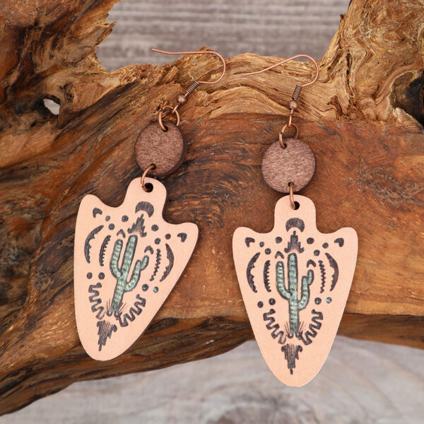 O1CN011emOb01ftMUvLx0Sr_3172764064-0-cib Wholesale Western Style Cactus Bull Head Wooden Earrings