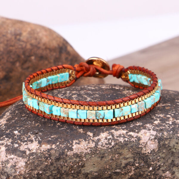 Wholesale Emperor Stone Beads Leather Bracelet