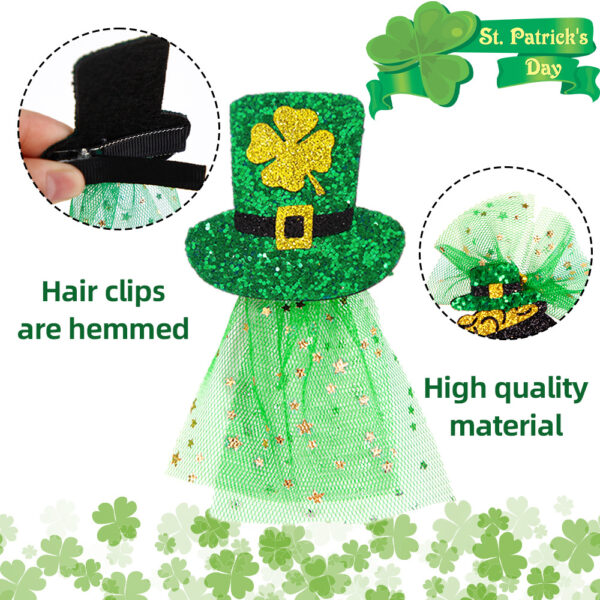 Wholesale Irish Festival Hair Clips Headwear St. Patrick's Day Party Green Mesh Hair Accessories