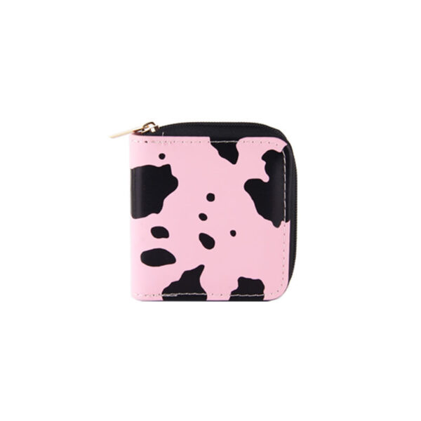 Wholesale Children's Cow Pattern Short PU Zipper Wallet Clutch Bag