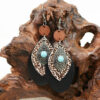 Wholesale of Western Style Multi-layer Leopard Patterned Alloy Turquoise Leather Earrings