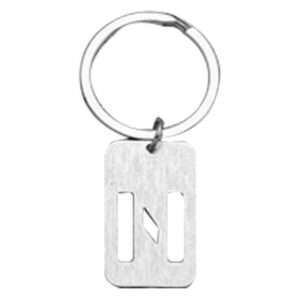 Military card hollow-out letter keychain-N