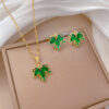 Wholesale Red Maple Leaf Stainless Steel Necklaces
