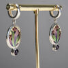 Wholesale Creative Flower Inlaid Purple Diamond Luxury Antique Silver Round Swing Earrings