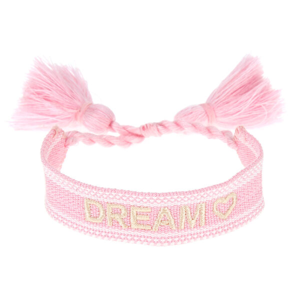 Wholesale Vintage Bohemian Embroidered Letter Woven Tassel Bracelet