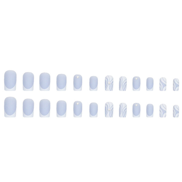 Wholesale Plastic Light Blue Square Matte False Nails