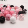 Wholesale 50 PCS 20MM Acrylic Bubblegum Beads Mixed Color Beads