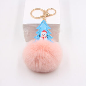 Korean powder / Christmas tree fur ball pendant