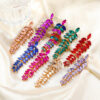 O1CN011lKF1t2II3EbP4sUr_2473019262-0-cib Wholesale Colored Diamond Full Diamond Long Leaf Earrings