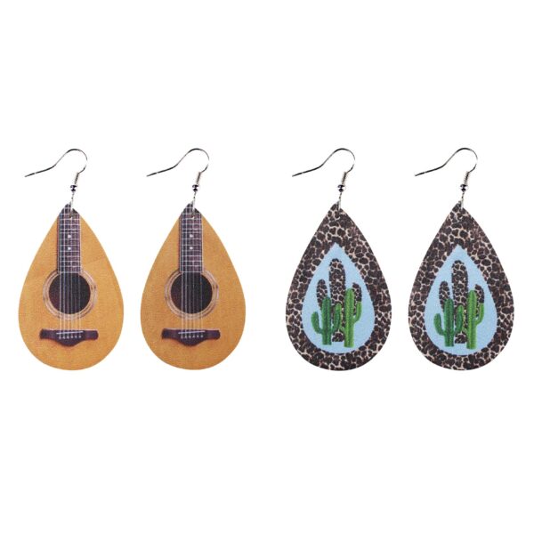 O1CN011lO9Og1ftMSiBH9a2__3172764064-0-cib Wholesale Water Drop Guitar Leopard Cactus Leather Earrings