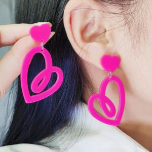 Wholesale Valentine's Day new cross-border Rose Red lovely earrings hollow European and American earrings simple Korean style earrings earrings for women