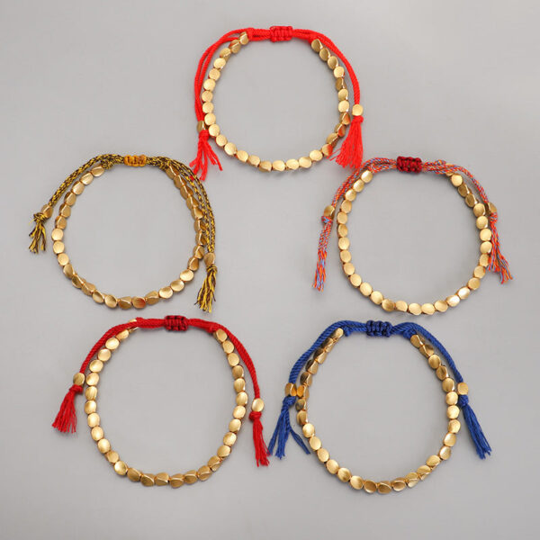 Wholesale Copper Bead Pull Tassel Bracelet