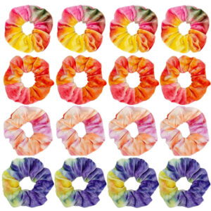 Wholesale Tie Dye Colored Velvet Hair Scrunchies