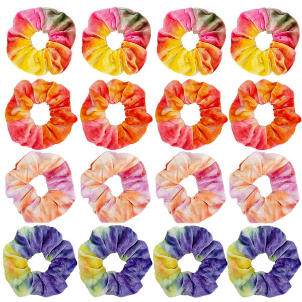 Wholesale Tie Dye Colored Velvet Hair Scrunchies
