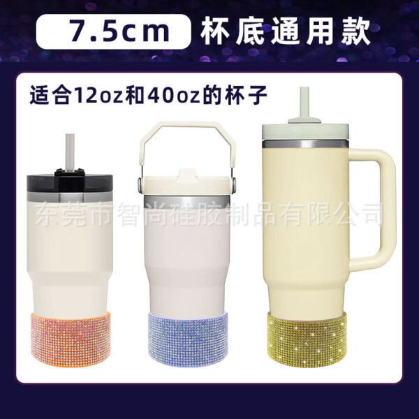 Wholesale New Product Diamond Silicone Ice Cup Cup Bottom Set Car Water Cup
