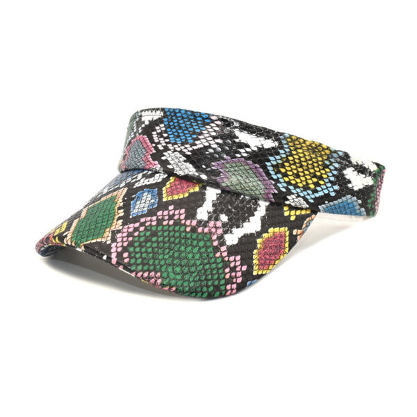 O1CN011tlLqO1HdHmFfluxU_2316640780-0-cib Wholesale PU Snake Print Empty Top Hat Sun Visor