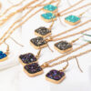 Wholesale Resin Alloy Square Earrings Set