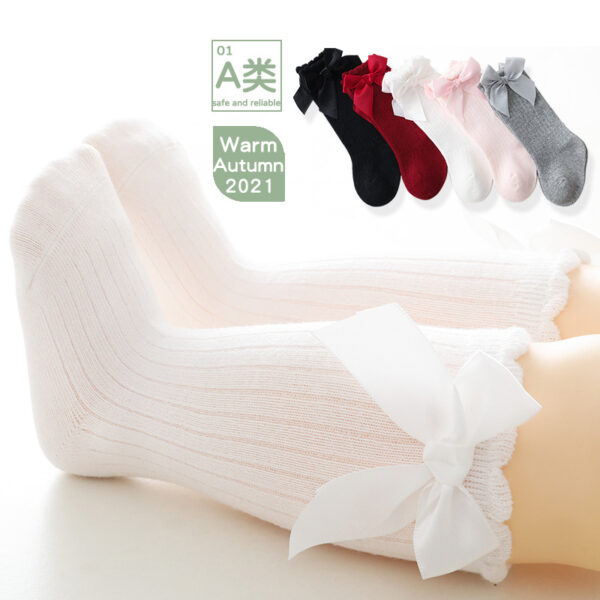 Wholesale Cotton Children's Bow Socks