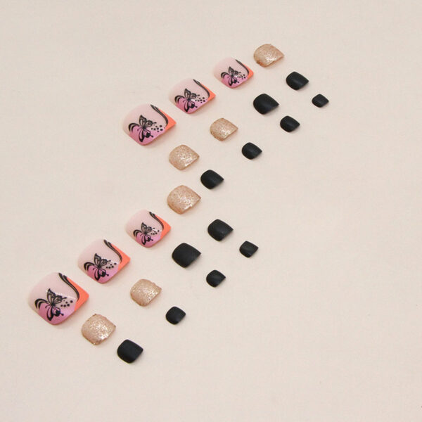 O1CN011v0PMV1qQvdfzbFG6_3917635491-0-cib Wholesale Black Glitter Bright Oil Butterfly Feet Nail Stickers