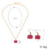 Wholesale Resin Alloy Square Earrings Set