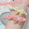 Wholesale Cheese Cheese Bow Fabric Intestine Hair Tie
