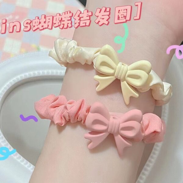 Wholesale Cheese Cheese Bow Fabric Intestine Hair Tie