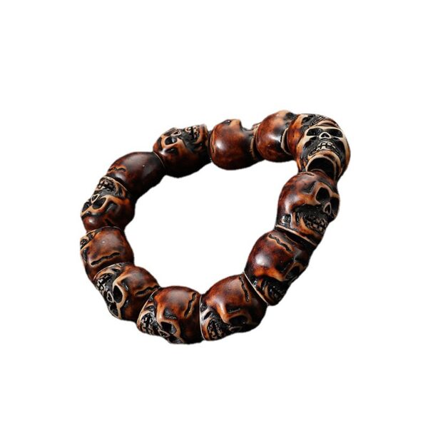 Wholesale Beaded Punk Resin Halloween Skull Bracelet