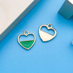 1 dripping green heart-shaped hollow peach heart-shaped 15x16mm-17536-1g