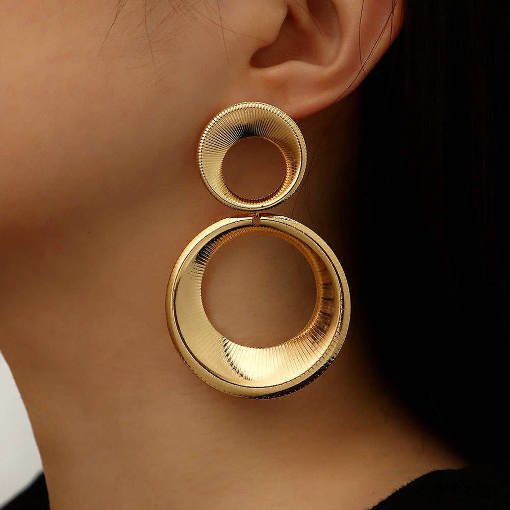Wholesale Alloy Electroplated op-shaped Gourd Earrings