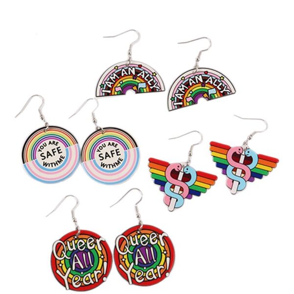 Wholesale Rainbow Gay Acrylic Earrings