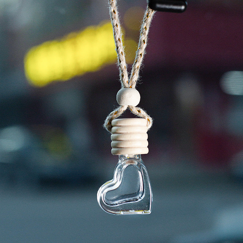 Wholesale Small Love Glass Perfume Bottle Car Dispenser Aroma Diuser