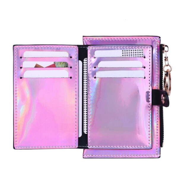 Wholesale PU Short Laser Glossy Zipper Coin Purse