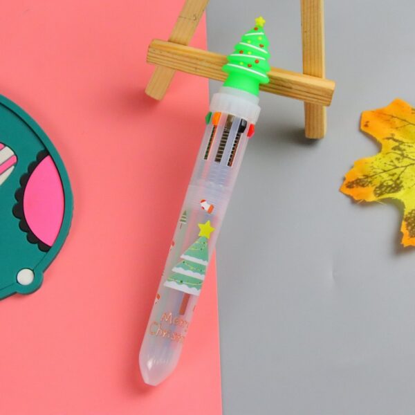 Wholesale Christmas Ten Color Plastic Ballpoint Pens
