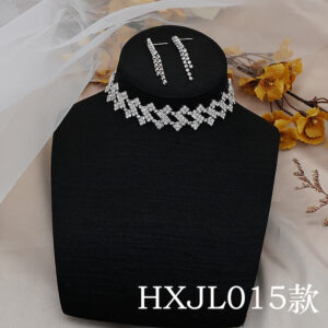 HXJL015-silver White Diamond / silver plating