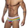 O1CN0124Tebu1s7LxIPuToz_985485719-0-cib Wholesale Men's Rainbow Stripe Swimwear Briefs