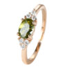Wholesale Peridot Real Gold Plated Copper Rings