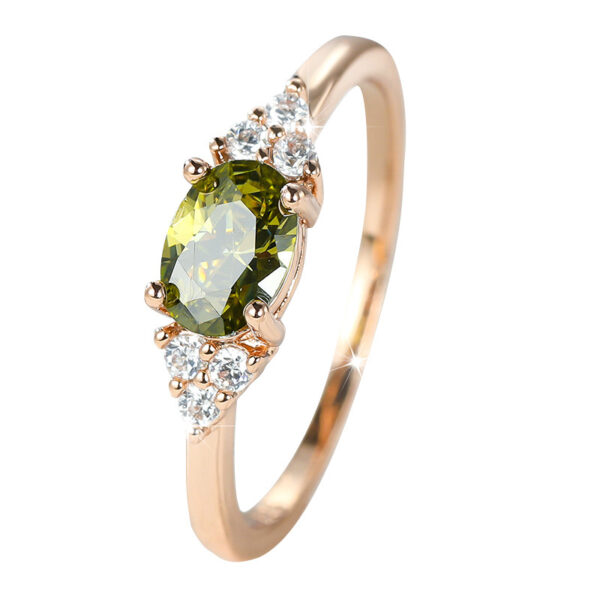 Wholesale Peridot Real Gold Plated Copper Rings