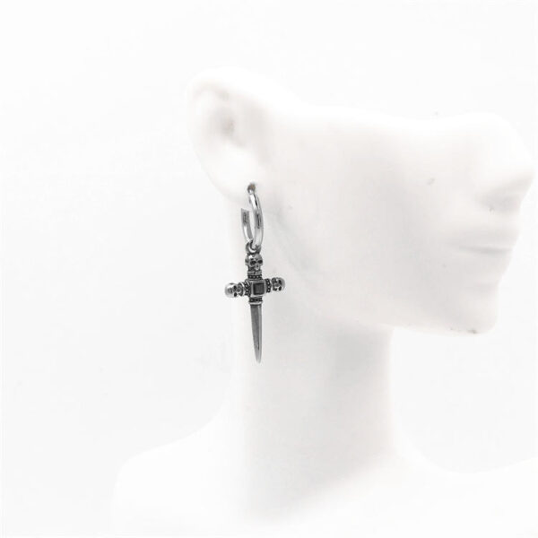 Wholesale Skeleton Cross Titanium Steel Earrings